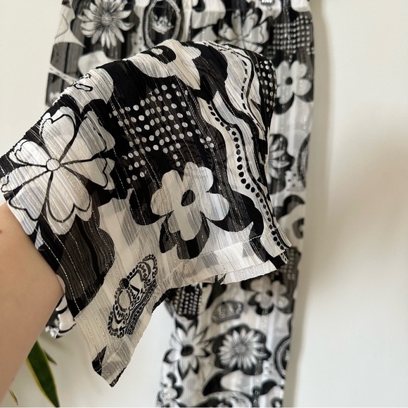 Amir Slama 100% Silk Floral Wide Leg Sheer Pants Size XS - Picture 8 of 11